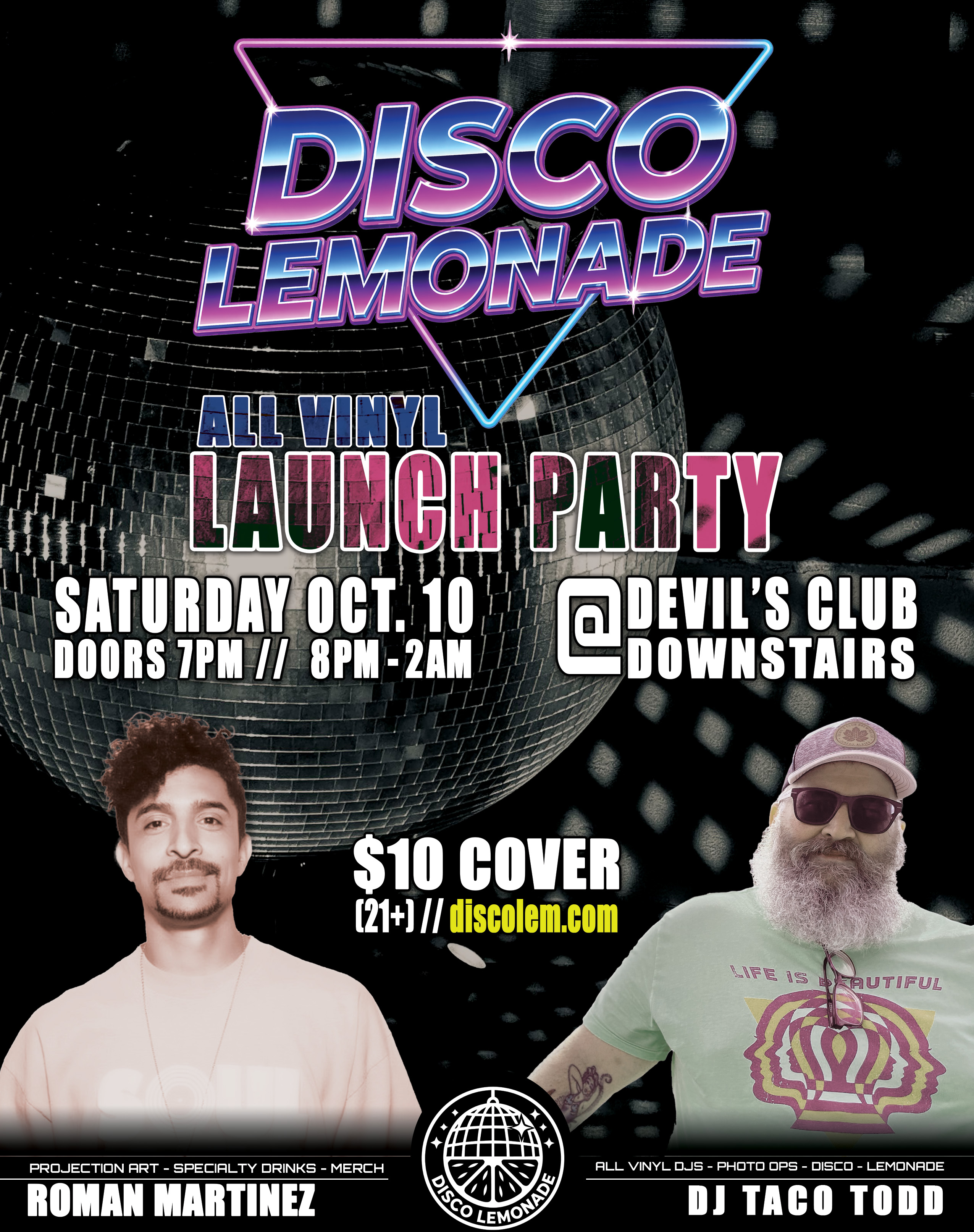 Disco Lemonade Launch Party Flyer